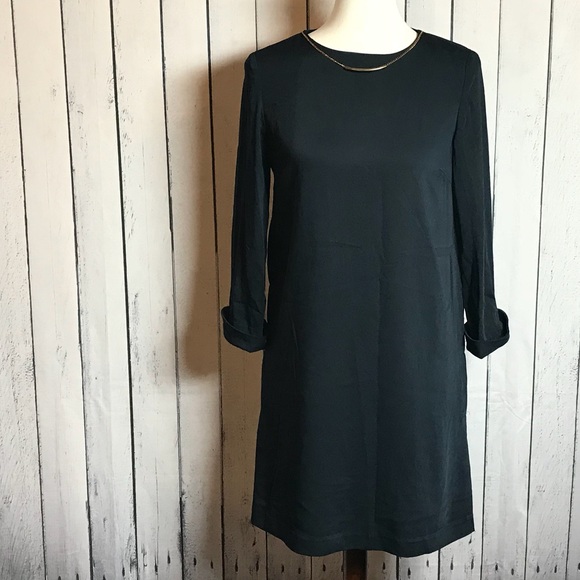 Zara Dresses & Skirts - Gorgeous Navy Zara Dress with Gold Necklace